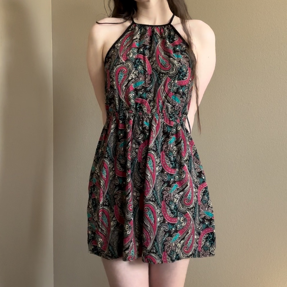 Paisley Print Halter Dress